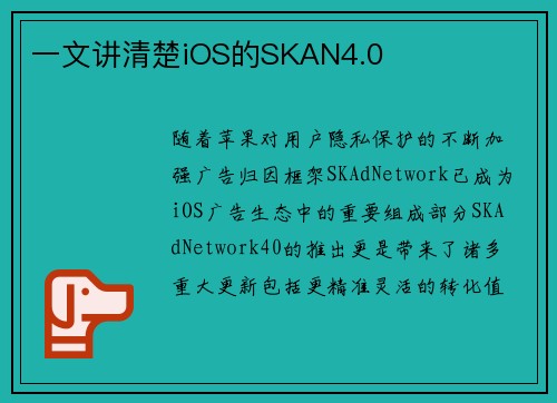 一文讲清楚iOS的SKAN4.0